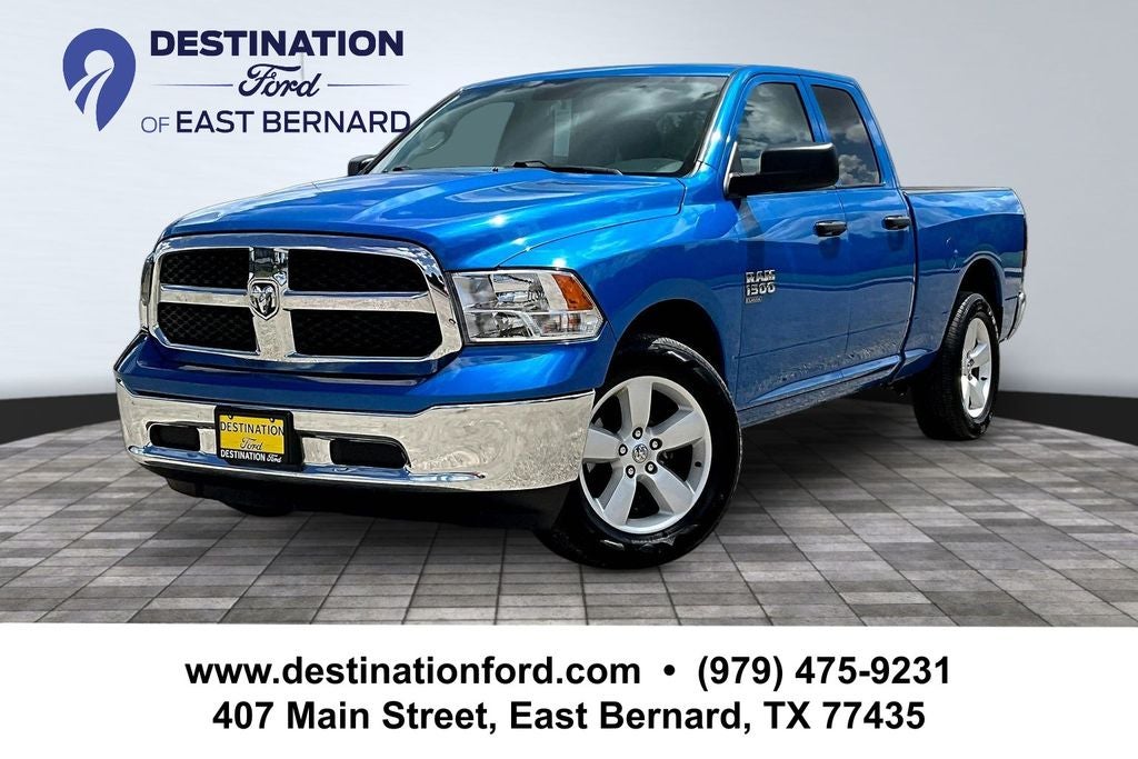 2024 RAM 1500 Classic SLT in Hydro Blue Pearlcoat — front three-quarter view