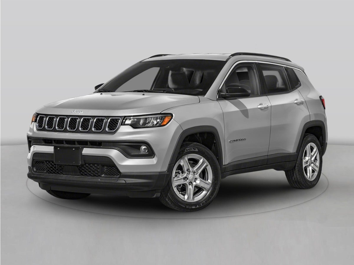 2025 Jeep Compass Limited in Bright White Clearcoat — front three-quarter view